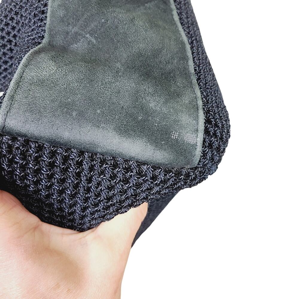 The SAK Black Crochet Knit Boho Shoulder Handbag Hippie PRE-OWNED - Picture 7 of 10